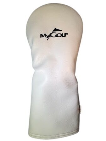 AM&E White Driver Headcover with MyGolf logo