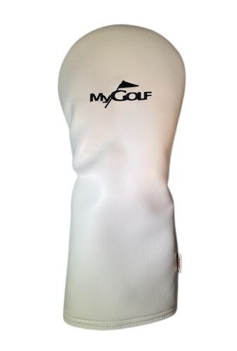 AM&E White Driver Headcover with MyGolf logo