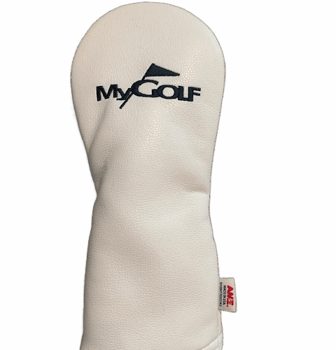 AM&E White Hybrid Head Cover with MyGolf logo