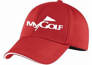 red mygolf hat