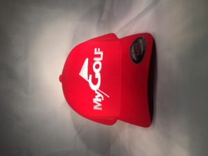 red mygolf hat