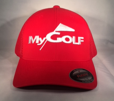 red mygolf hat