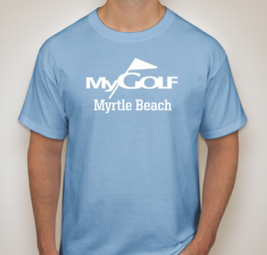 light blue mygolf tshirt