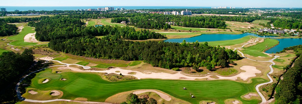 aerial of golf course in myrtle beach